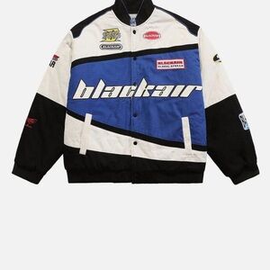 Blue and Black Men's Jacket